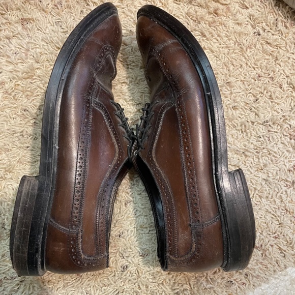 Vintage Mens Oxford Wingtip Burgundy Leather Brown Burgundy 10 1/2 C USA MADE! - Picture 2 of 4